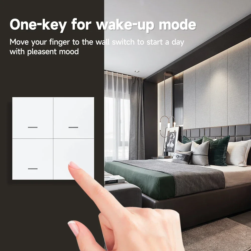 Tuya Zigbee Smart Scene Switch-knop 4-voudige draadloze schakelaar Drukknopcontroller Smart Home Automation Scenarioschakelaar