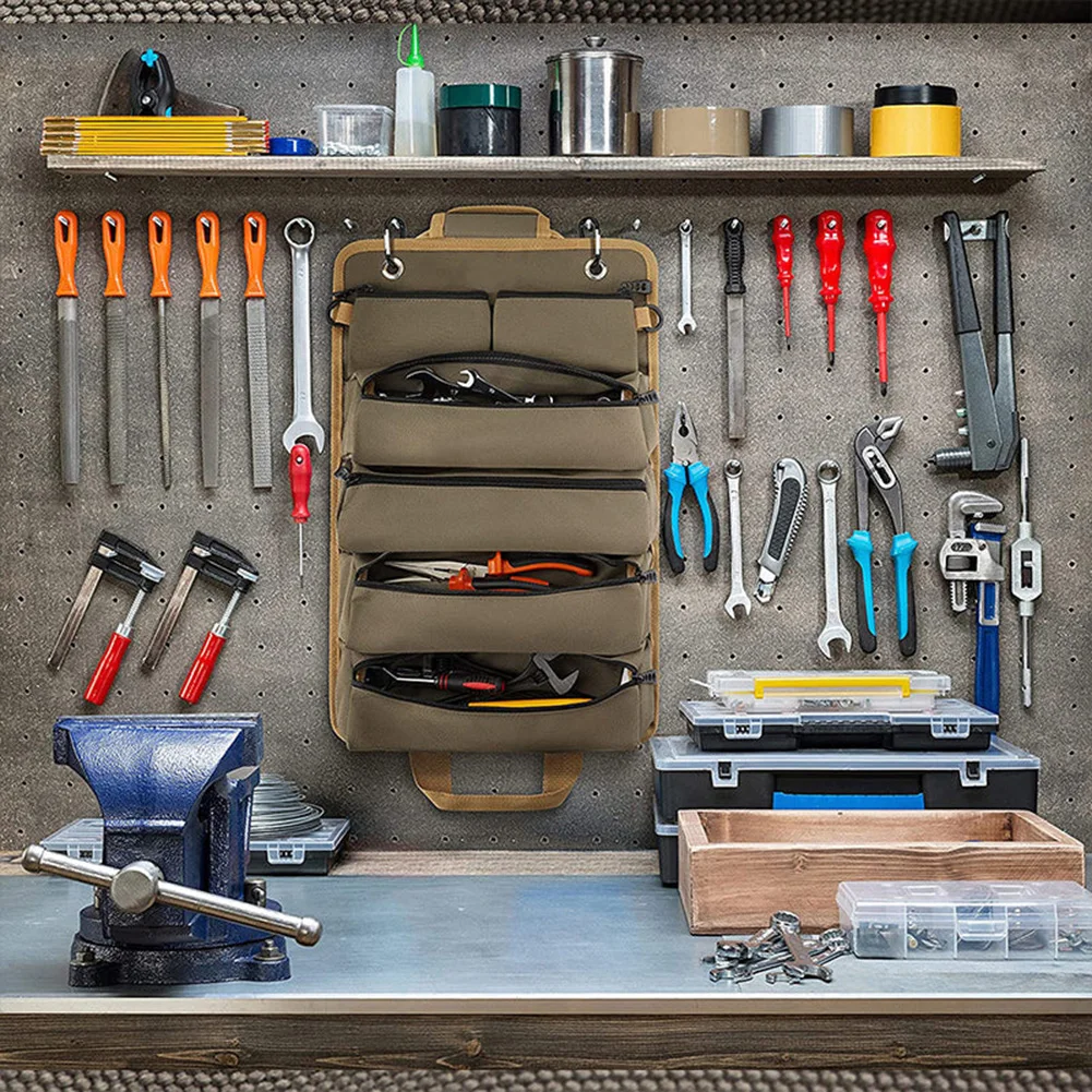 Tool Roll Bag Organisers With Handle Tear-Resistant Multi-purpose Bag For Electrician