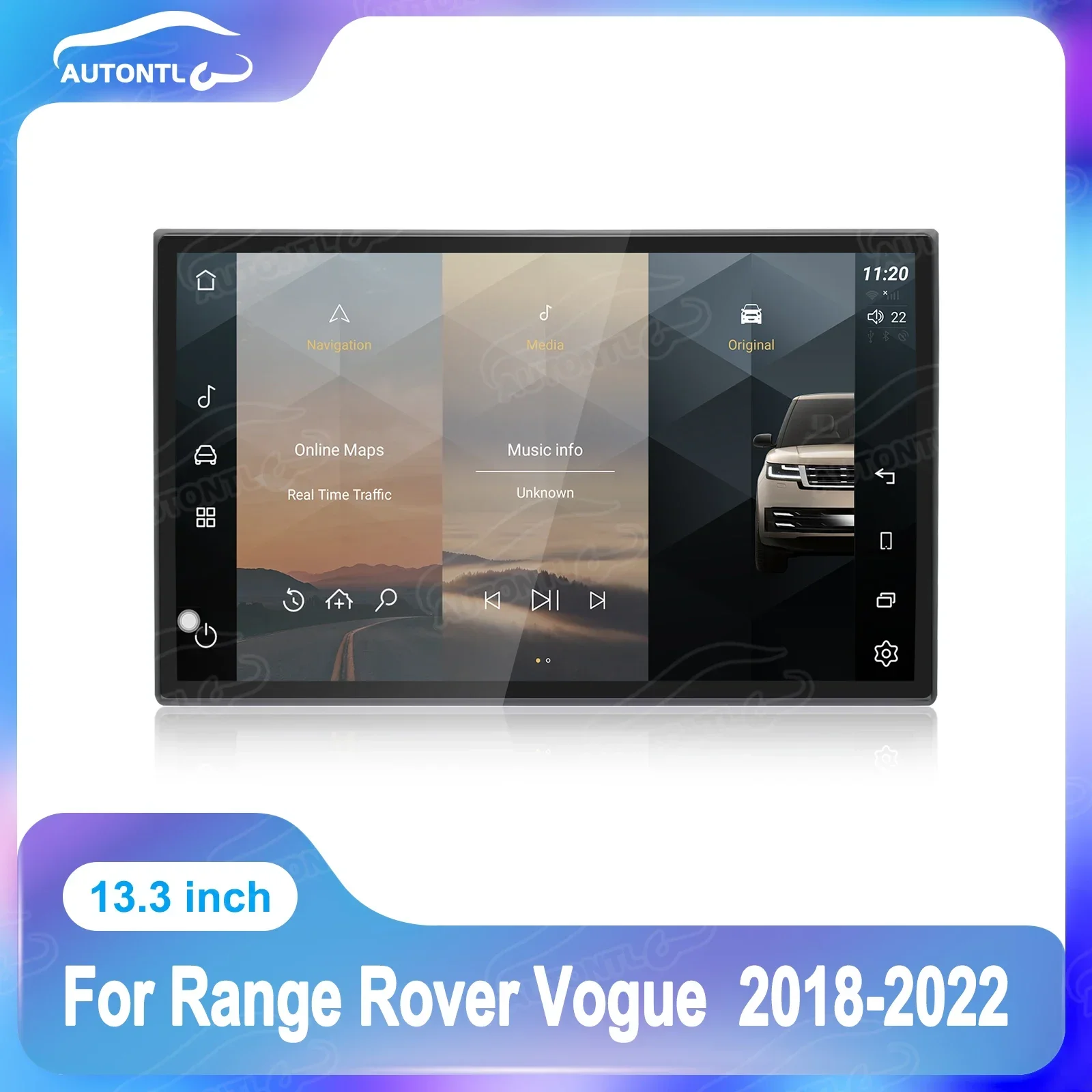 

NaviHua для Range Rover Vogue/Sport 2018 2022, новый дизайн, Android автомобильный радиоприемник, 13,3-дюймовый сенсорный экран, мультимедийный плеер Carplay