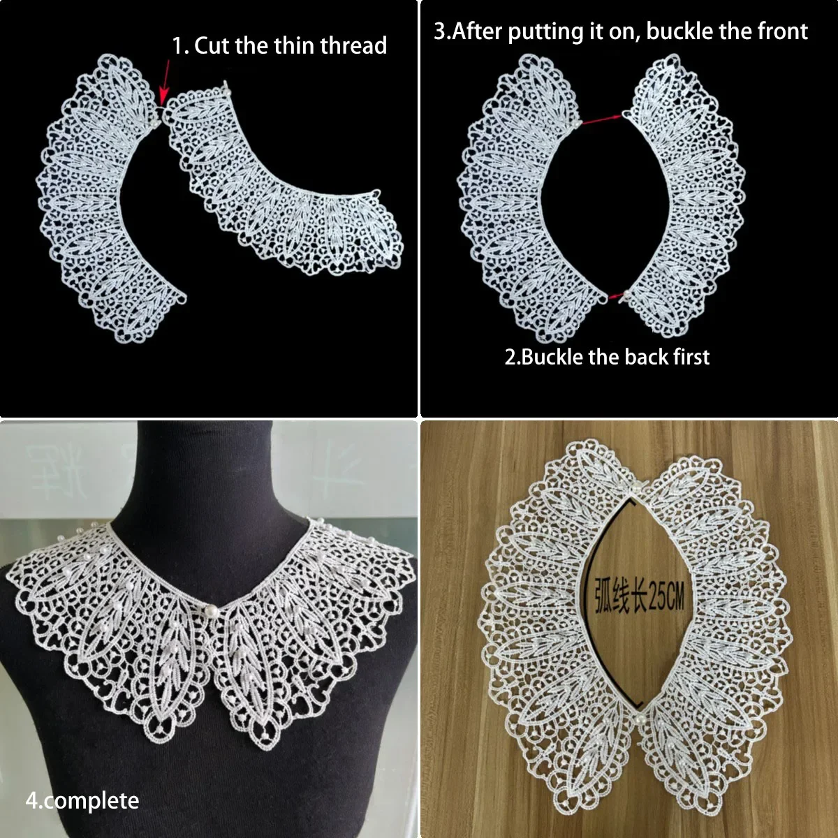 Wholesale sales of 10 pieces Beizhu lace fake collar Lace Lady Hollowed out kapok silk Shawl Fake collar Versatile