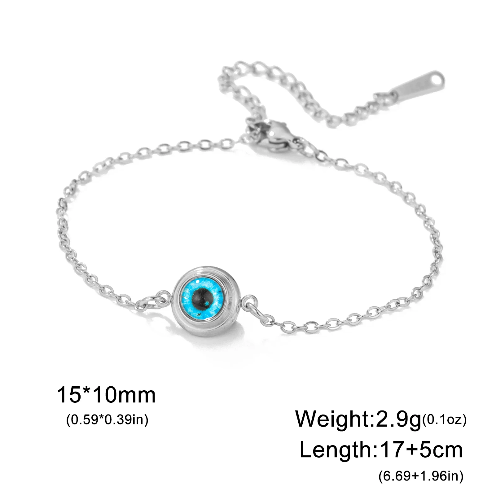 Fishhook Blue Eye of Horus Bracelet for Women Men Kid Child Supernatural Amulet God Gold Color Stainless Steel Jewelry Gift