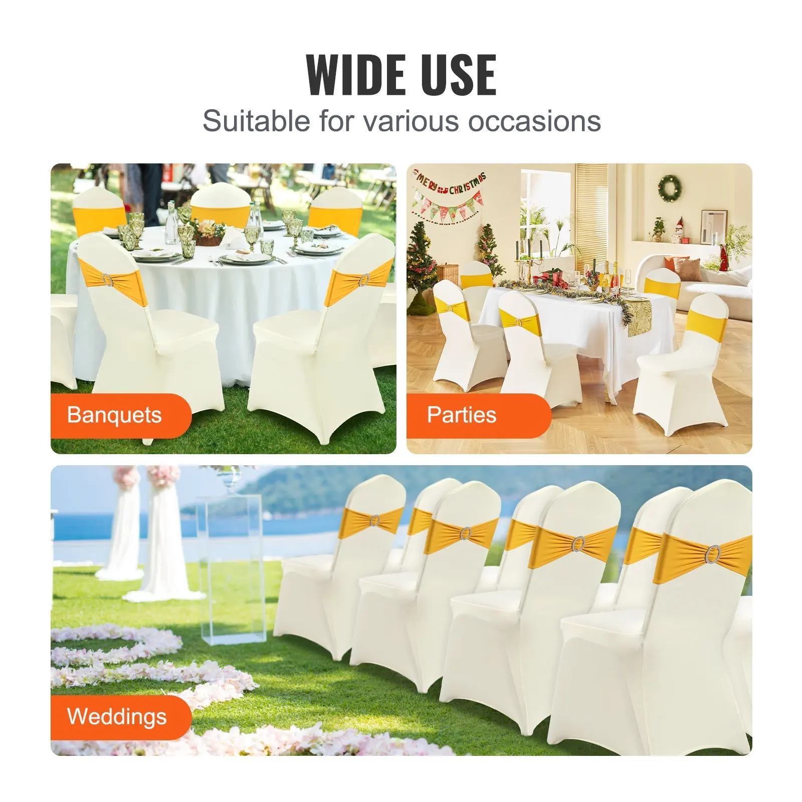 Stretch Spandex Folding Chair Covers, Universal Fitted Chair Cover, Removable Washable Protective Slipcovers, for Wedding,