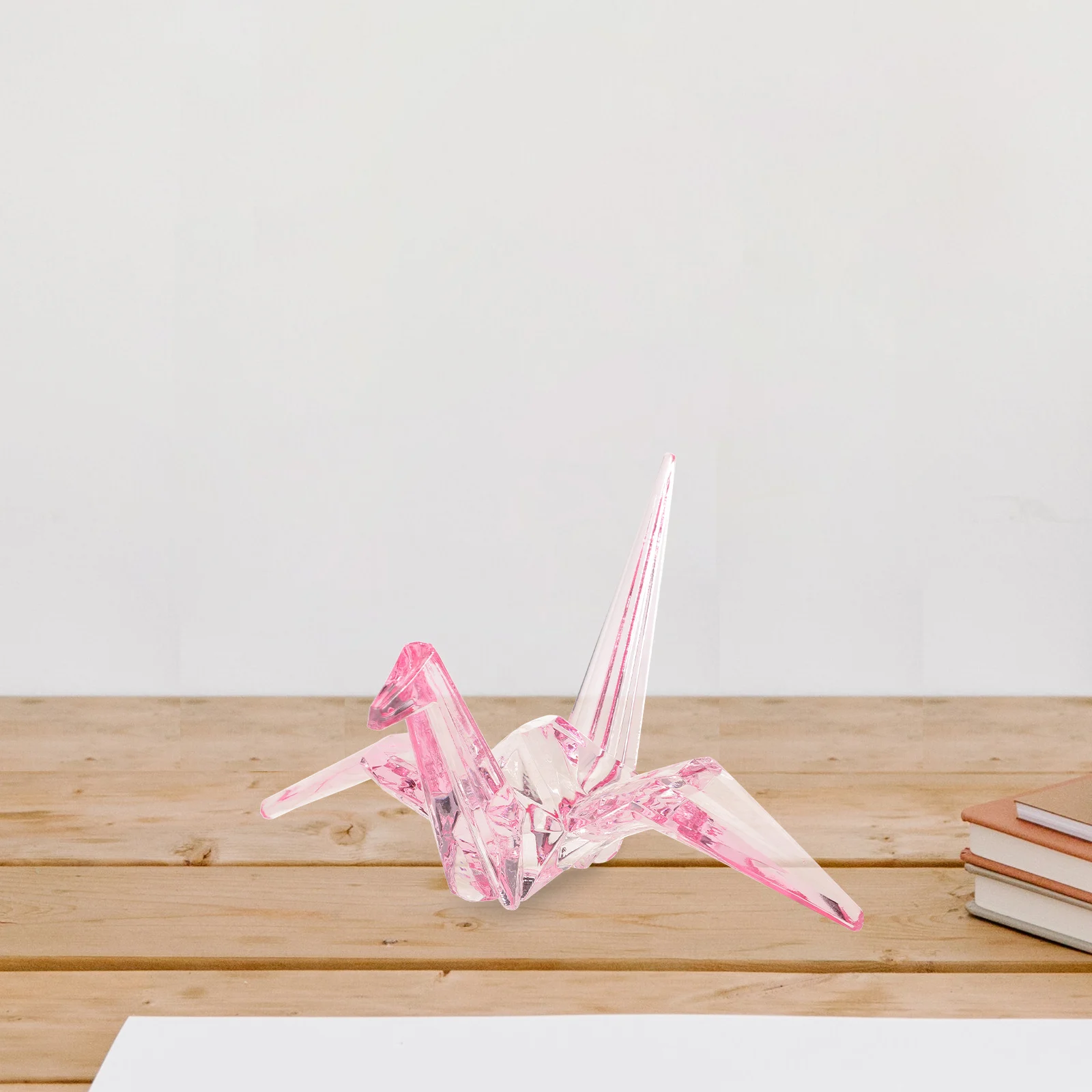 

Acrylic Crane Sculpture Clear Figurine Pink Kids Birthday Gift Animal Decor Family Wall Art Safe Material Long Lasting Use