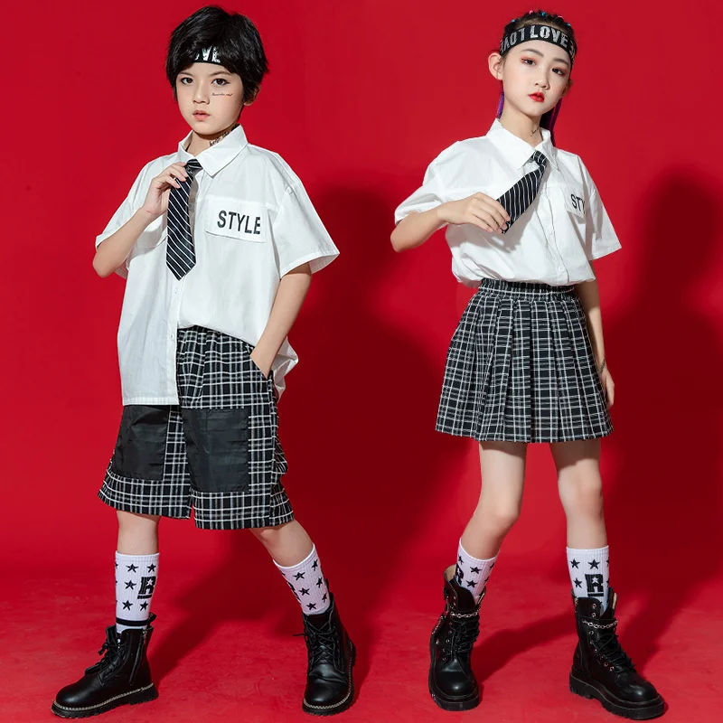 Street Dance Children's Trendy Clothes Boys and Girls Hip Hop Shirts Primary and Secondary School Students' Opening Ceremony