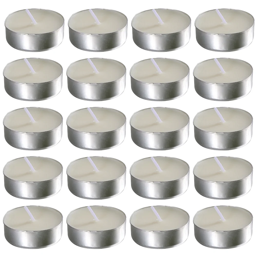 50 Pcs Round Scented Convenient Tea Candles Small Light Multifunction Portable Smoke-free Paraffin Room