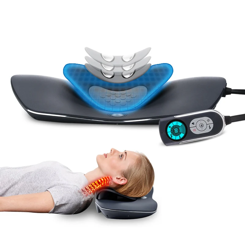 Dynamic Cervical Traction Device Home Massage Pillow with Heating for Deep Tissue Neck Massager Body Application