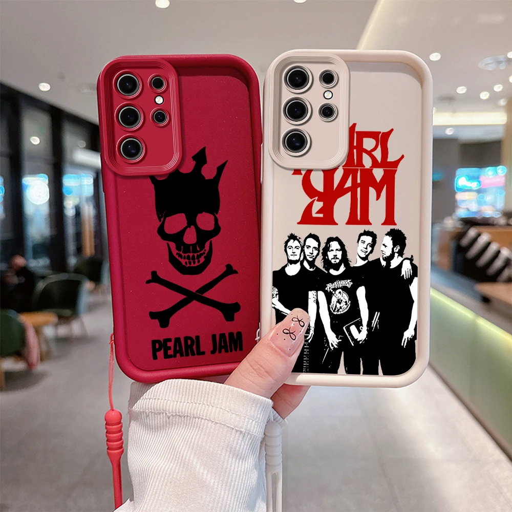 Future Days P-pearl Jam Phone Case For Samsung A03 A04 A05S A10S A11 A12 A20S A21S A13 A14 A54 A34 A53 A33 Cover With Hand Strap