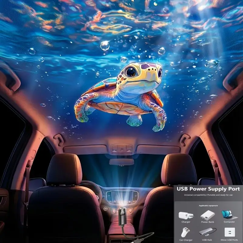 Wholesale LED USB Projector Light Ocean Projection Lamp With 8pcs Marine Life Light Panels Ceiling Decorative Night Light