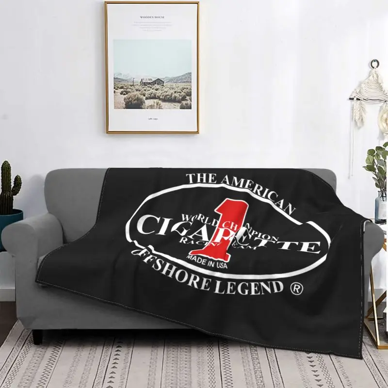 Cigarette Racing Team Logo Speedboats Powerboats Blanket Quilt Bedding Home Decor Skin Friendly Home Decotation