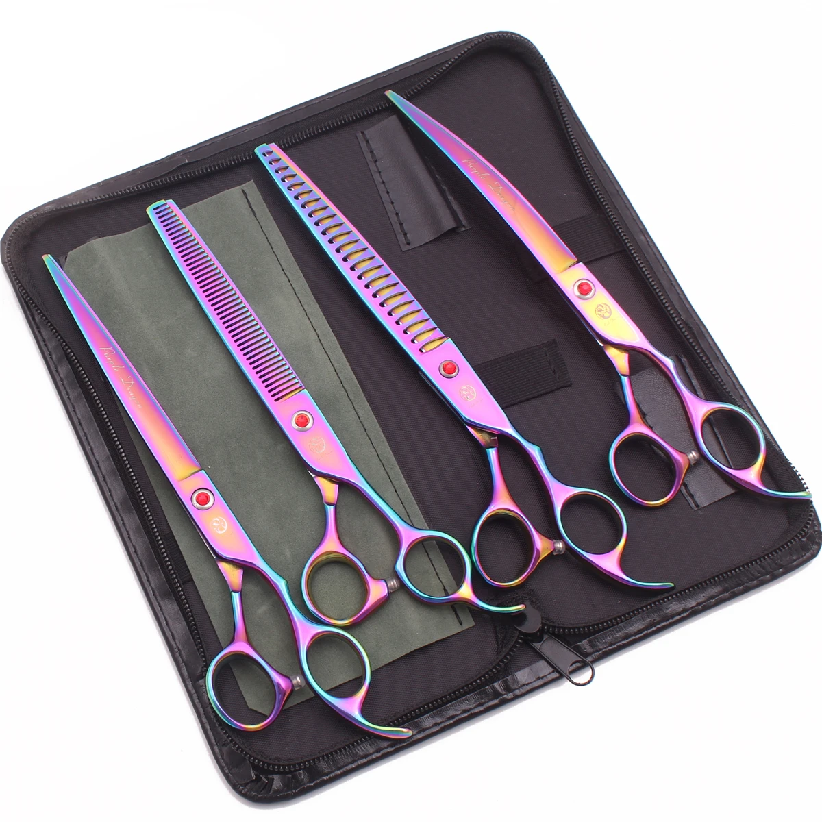Purple Dragon Dog Grooming Scissors Kit 8\