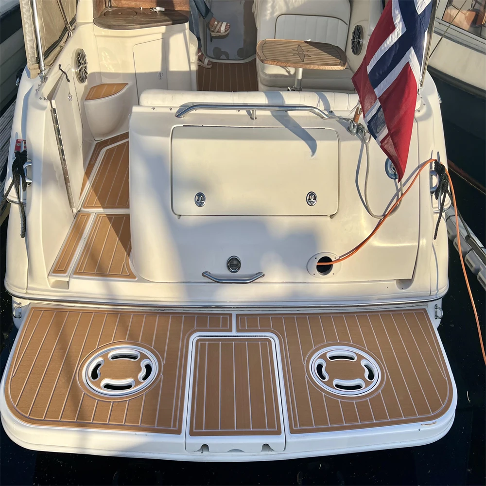 1997-2001 Sea Ray Sundancer 290 منصة السباحة قمرة القيادة وسادة قارب إيفا خشب الساج الطابق SeaDek MarineMat نمط ذاتية اللصق