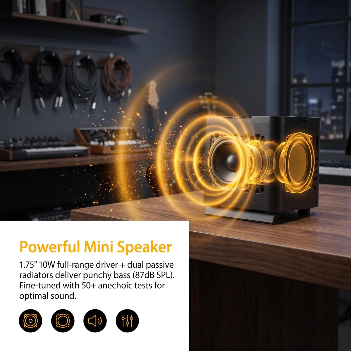 M-VAVE Pocket CAB Portable Guitar Speaker – 10W, 7h Battery, 1.75