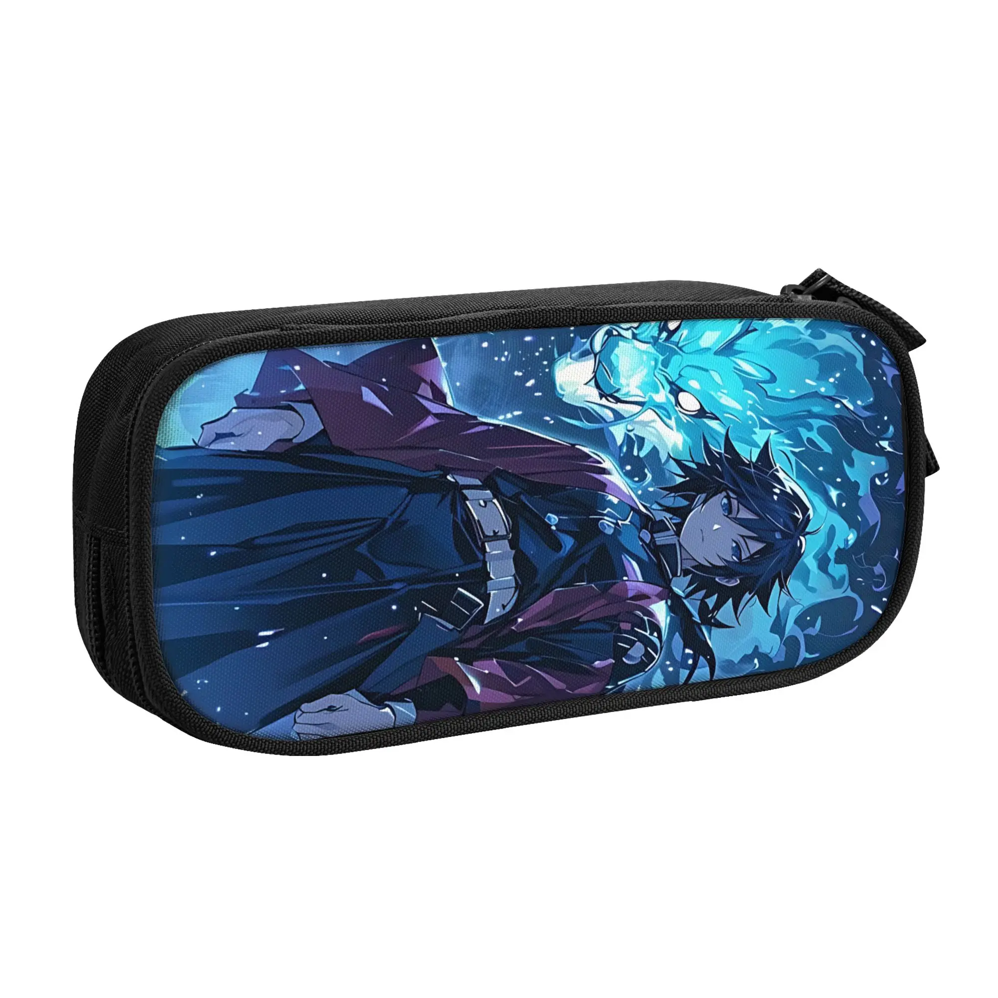 Large Capacity Bags for Child Cartoon Muichiro Tokito Sword Draw Graphic Demon Slayer School Pencil Bag for Boys Gilrs Kids