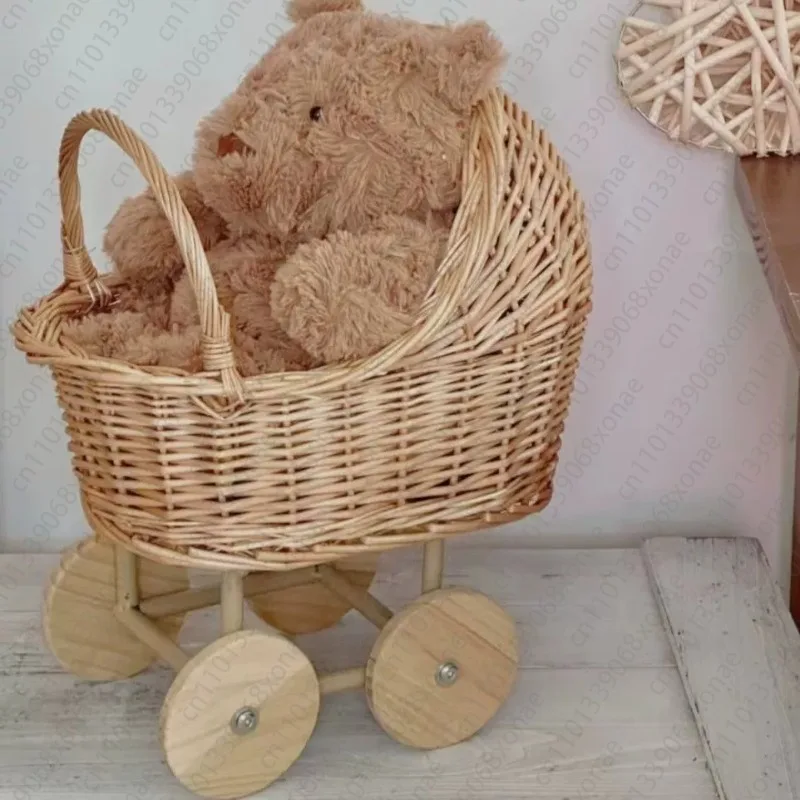 Rattan Trolley Flower Basket Gift Ornament