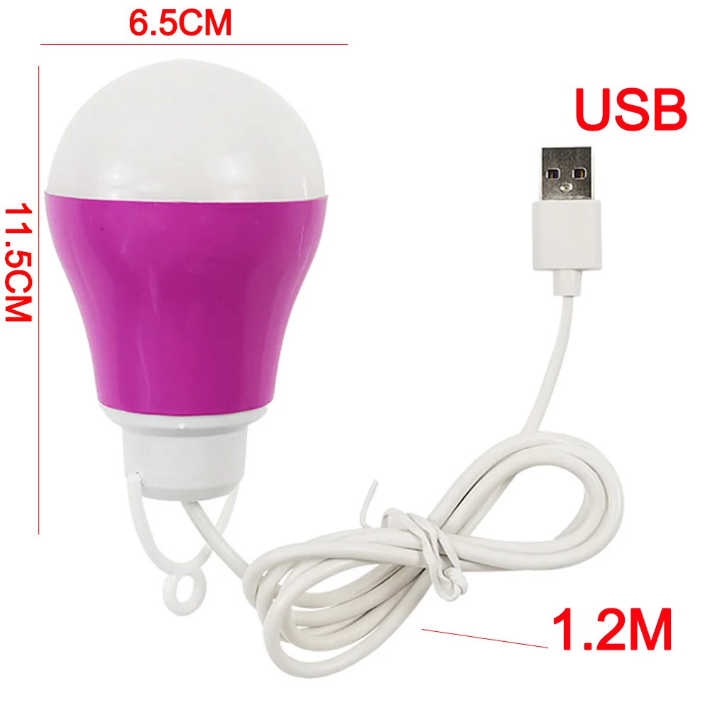 USB LED Bulb Portable LED Lamp 5W Book Lights Outdoor Camping Light Indoor Reading Light Bulb Camp Outdoor Led Lighting