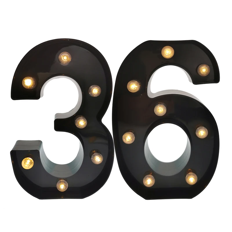Chicinlife LED Number Light Black 3