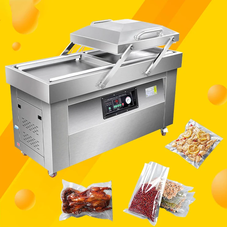 DZ-400 Dual Chamber Vacuum Sealer Dry Liquid Solid Powder Food Sealing Machine Commercial Grade Alternating Work