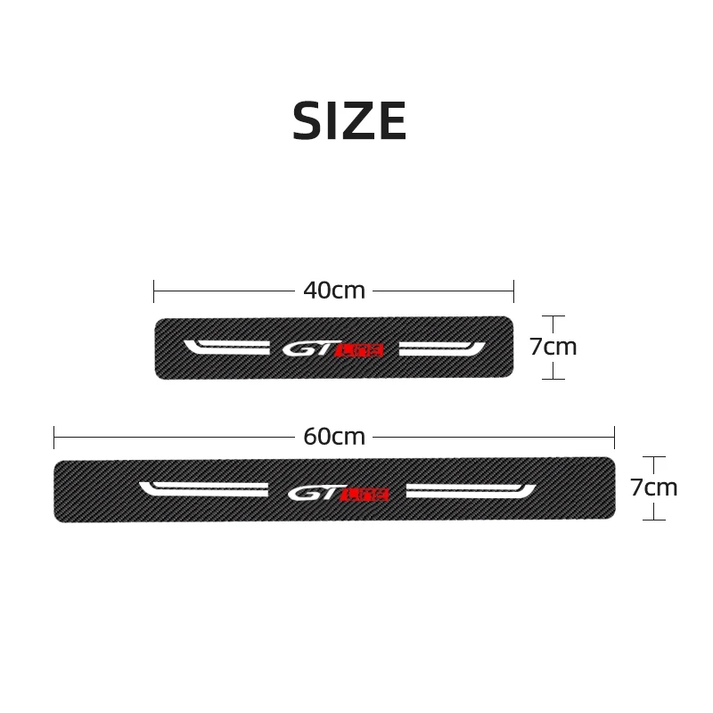 Pegatinas de cinta antiarañazos para coche, calcomanías de umbral de puerta para Peugeot, KIA, GTLine, GT GTi, 301, 2008, 307, 107, 207, 3008, 308,