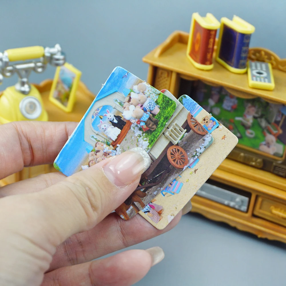 Forest Family 1/12 Keukenmeubilair Badkamer Slaapkamer Bakvormen Sets Miniatuur Model Poppenhuis Accessoires Koelkast Meisje Cadeau