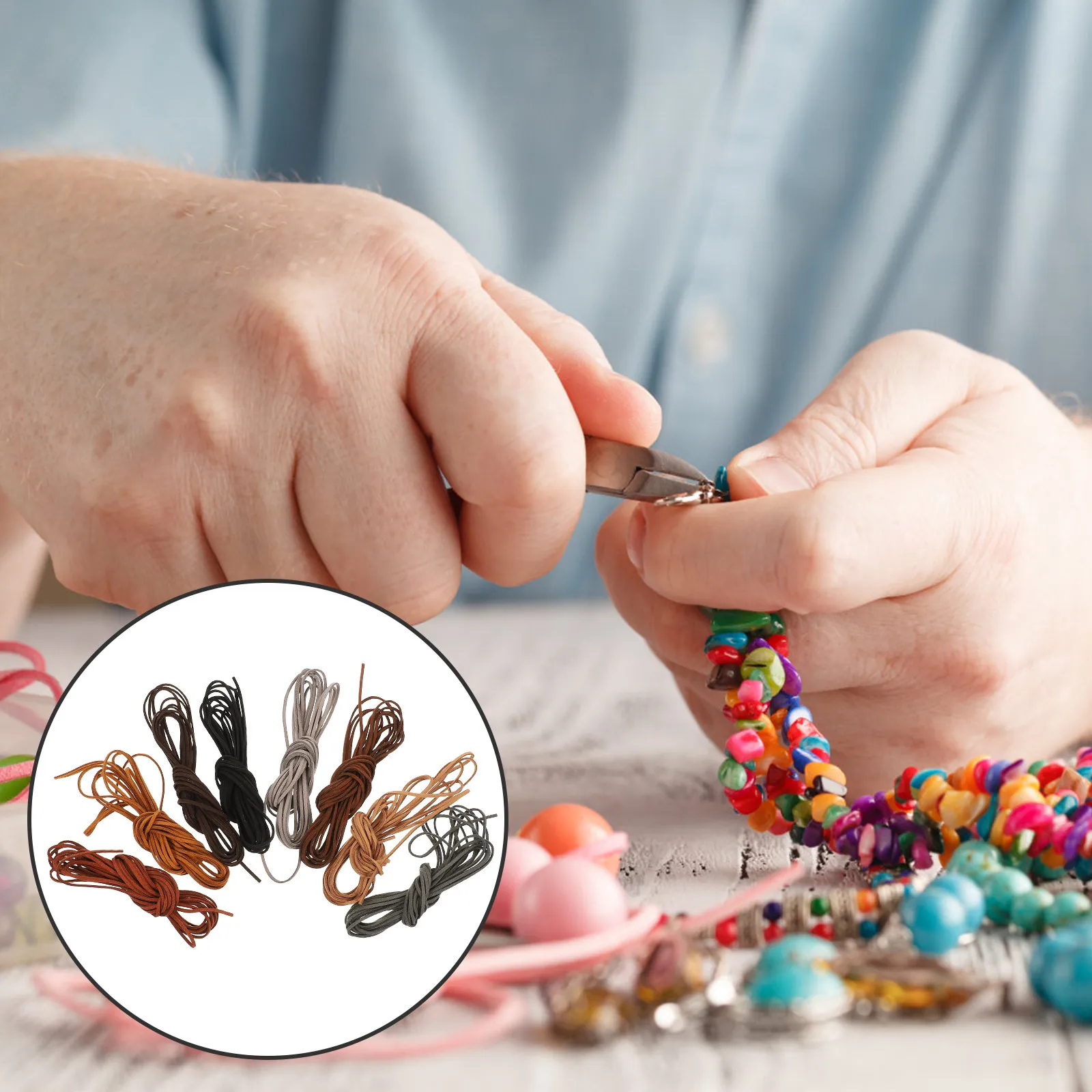 

1Set Vintage DIY Jewelry Making Straps Premium Suede Necklace Cord Bracelet Cord for Pendant Beading DIY Ropes