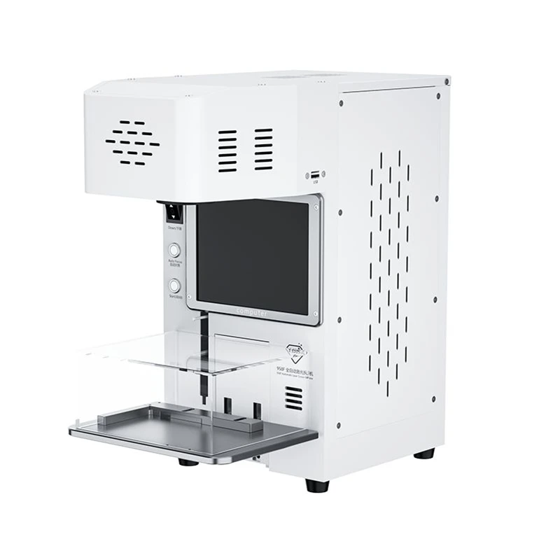 LY TBK 958F 포커스 LCD 레이저 다이오드 마킹 기계 20W 아이폰 레이저 마킹 화면 제거용 맥스 백 커버 연기 흡수기