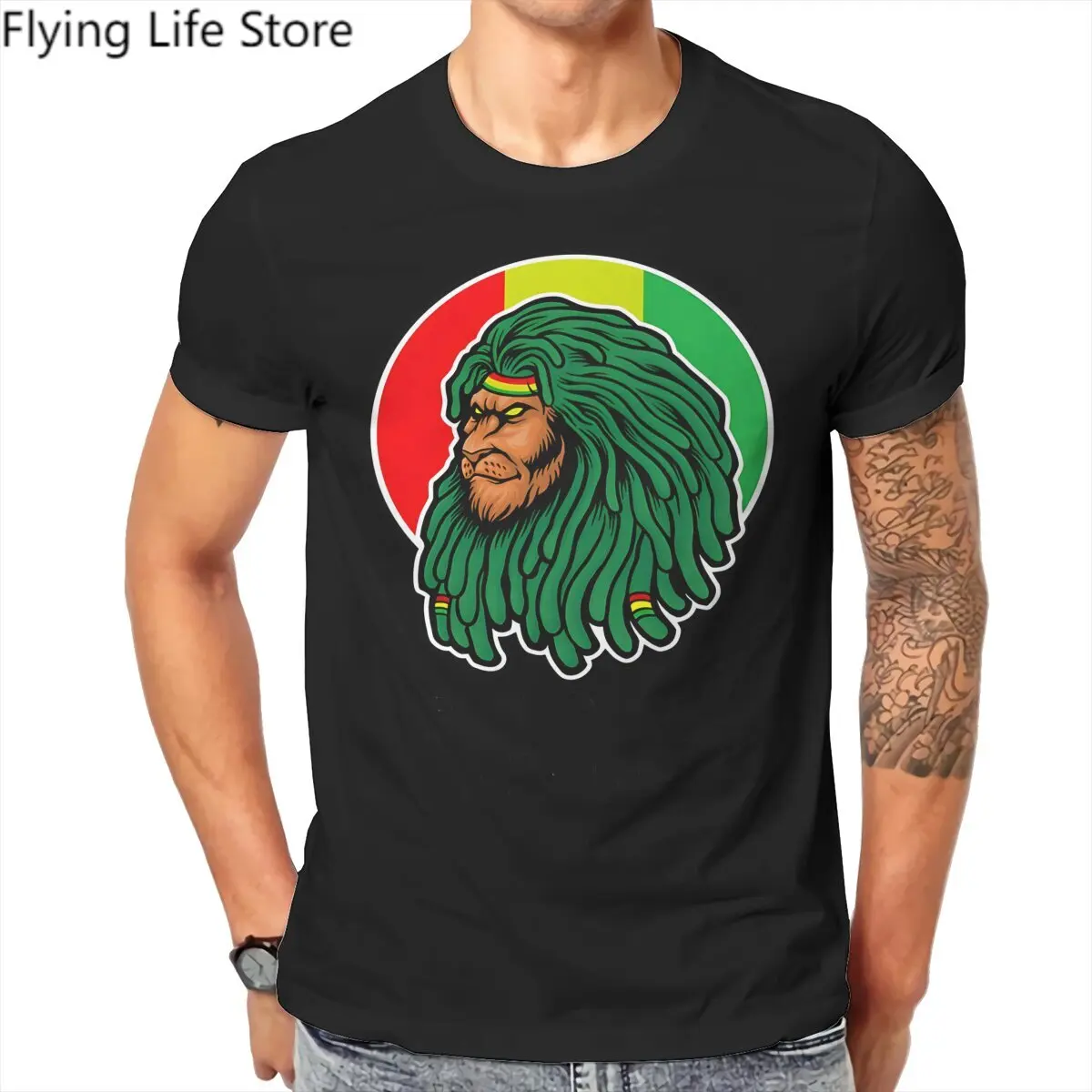 

Jamaica Lion TShirt for Men Dreadlocks Rasta Soft Casual Tee T Shirt High Quality New Design