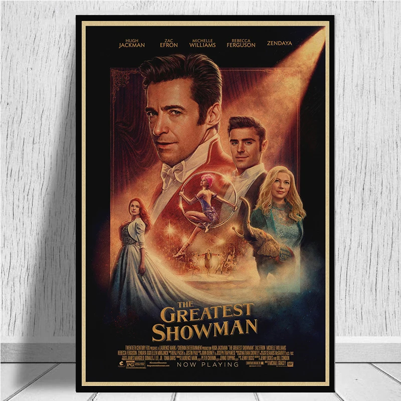 The Greatest Showman Kraft Paper Poster Wall Art Retro Movie Posers Clear Image Home Decoration Wall Stickers