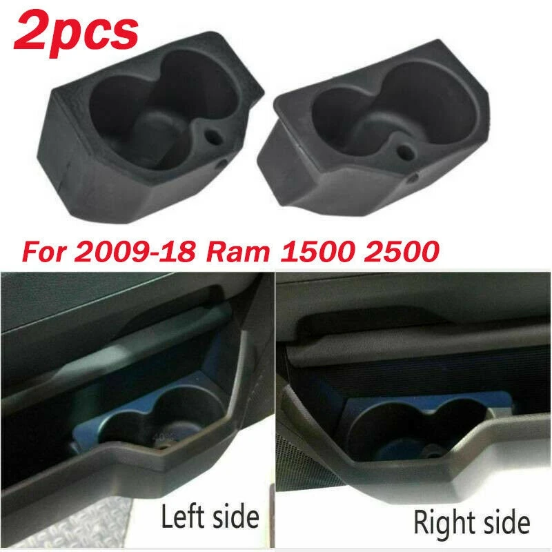 

2Pcs Driver Passenger Side Door Panel Cup Holder For 2009-18 Dodge Ram 1500 2500