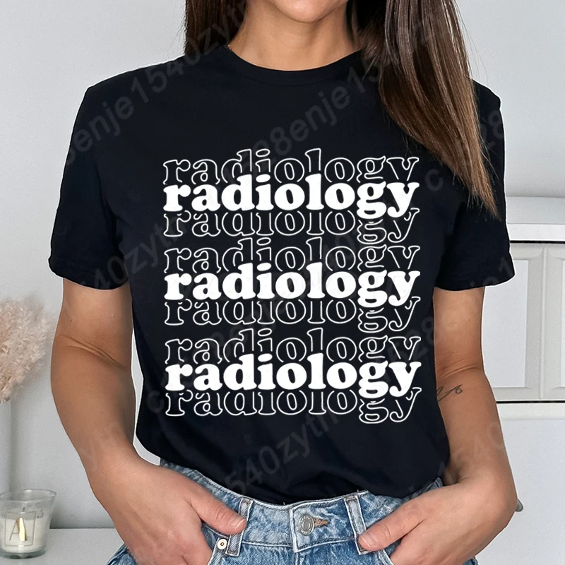 

Radiology Graphic T-shirts For Women Summer Hot Selling Tee Shirt Fashion Short Sleeve Round Neck Tops Solid Color T Shirts Tops