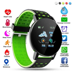 Smartwatch Bluetooth para Homens e Mulheres, Frequência Cardíaca, Monitoramento da Pressão Arterial, Rastreador de Fitness, Esporte, Android, iOS, 119