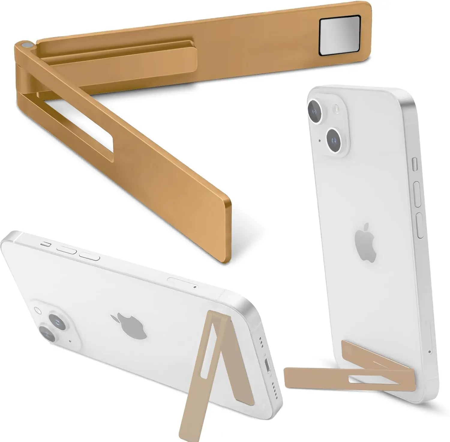Invisible Metal Phone Kickstand Foldable Portable Desk Phone Holder Gold