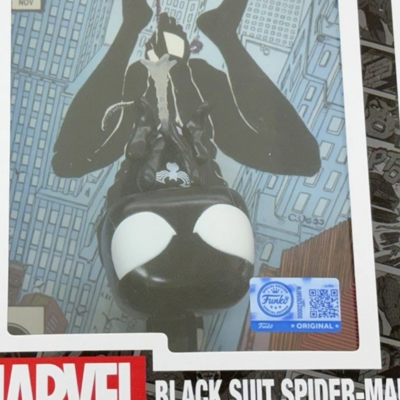 Funko Pop Comic Covers Web of Spider-Man #8 Black Suit Spider Man Figure Official Licensed Statue Marvel Gift for Toys Fans view 3