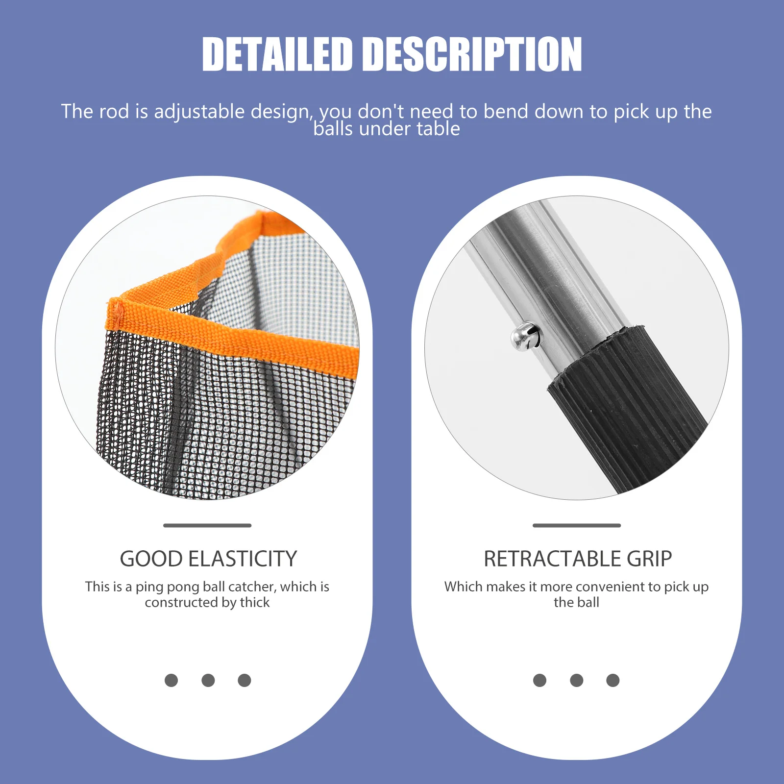 

Настольный сборщик, верхний портативный апельсиновый ретривер, телескопическая ручка, коллектор для пинг-понга, регулируемый стержень, выдвижная ручка, прочное пространство