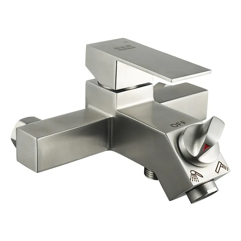 

304 stainless steel square shower triple faucet mixing valve, hot and cold bathroom bathtub concealed shower faucet