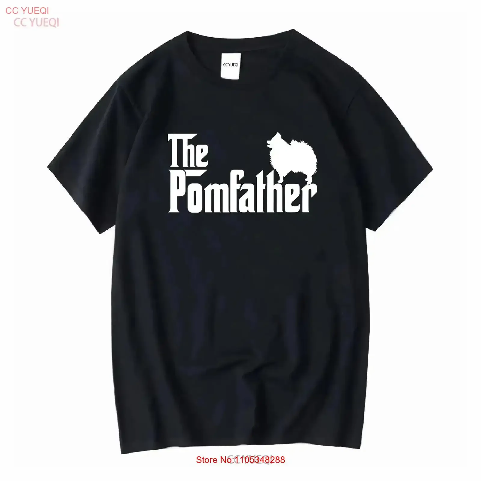 Lustiges Herren-T-Shirt „Pomeranian Father Dad The Pom Dog Lover“ im Vintage-Stil, gewaschen, atmungsaktiv, weich, bequem, lässig, Vintage-Stil