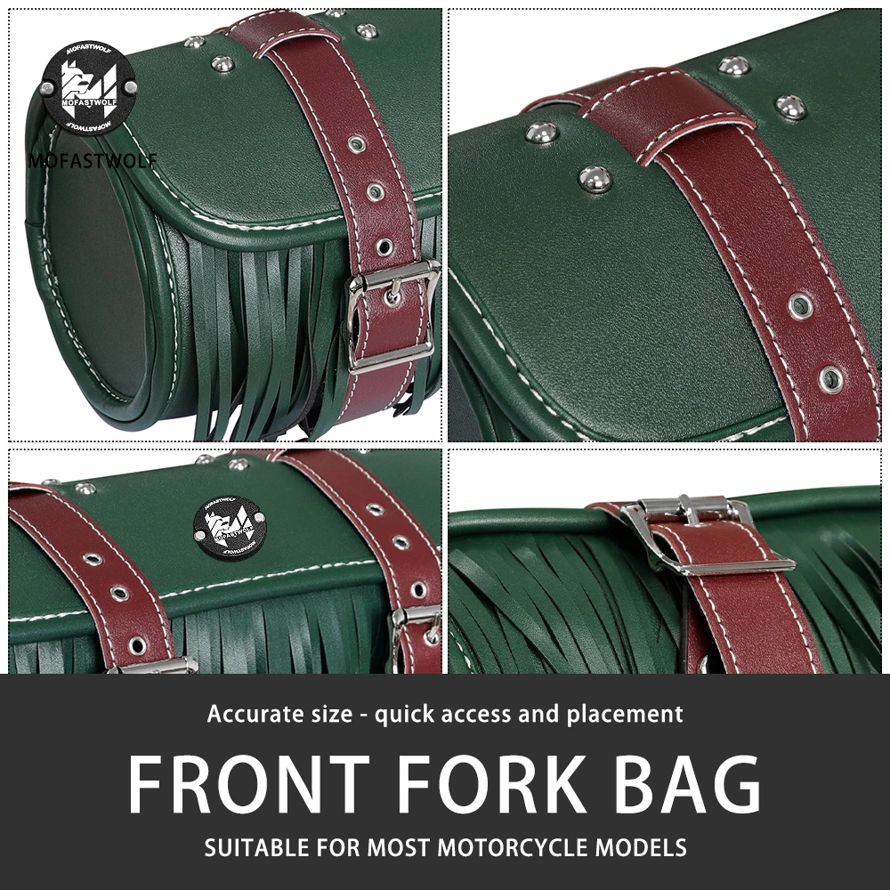 Motorcycle Front fork bag PU Waterproof Weatherproof Heavy Duty Tool Bag Compatible with Electric Motorbike Motorcycles