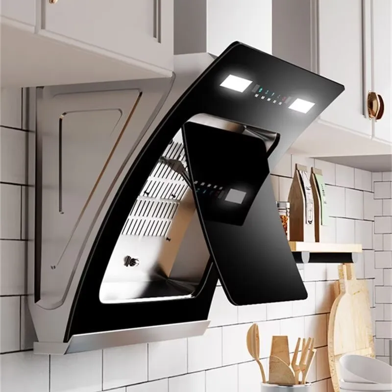 Kitchen Ventilator Suction Range Hood Small Stove Side Suction Cooker Hood Wall-mounted Smart Cleaning Exhaust Hood 50/55/60cm