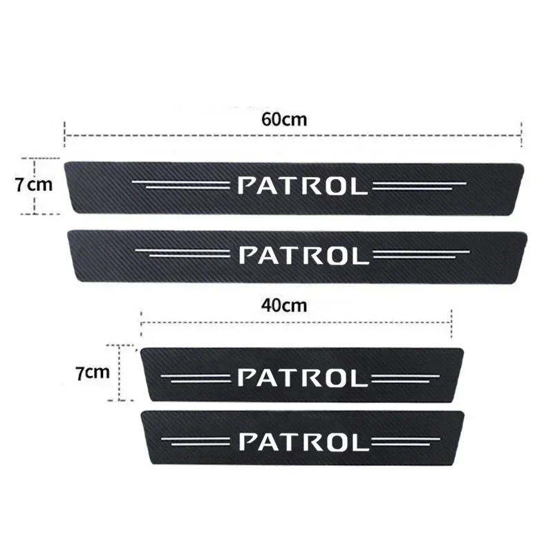 Luminous Car Door Threshold Sill Trunk Protector Stickers for Nissan Patrol Logo Qashqai Leaf Juke Patrol X Trail Tiida Navara