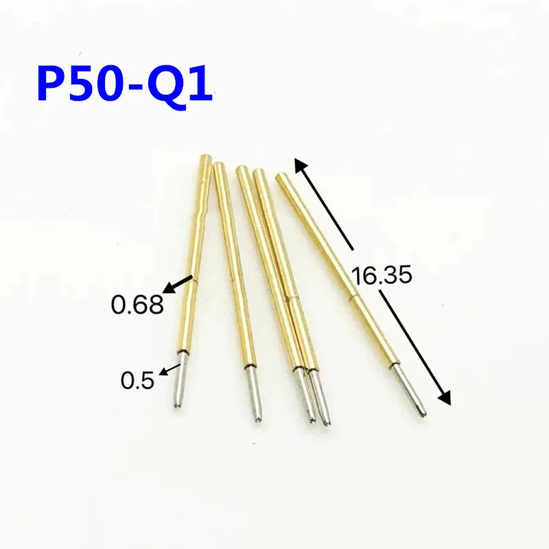 100PCS/pack P50-Q1 Four Claw Plum Blossom Head Spring Test Needle Outer Diameter 0.68mm Length 16.35mm for PCB Pogo Pin