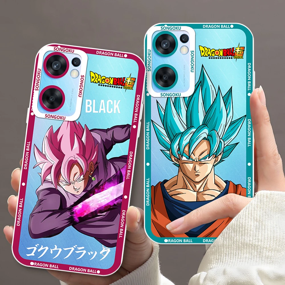 Dragon Ball Saiyan Blue For OPPO A98 A94 A92 A78 A76 A74 A72 A58 A54 A55 A36 A15 A9 5G Angel Eyes Transparent Phone Case