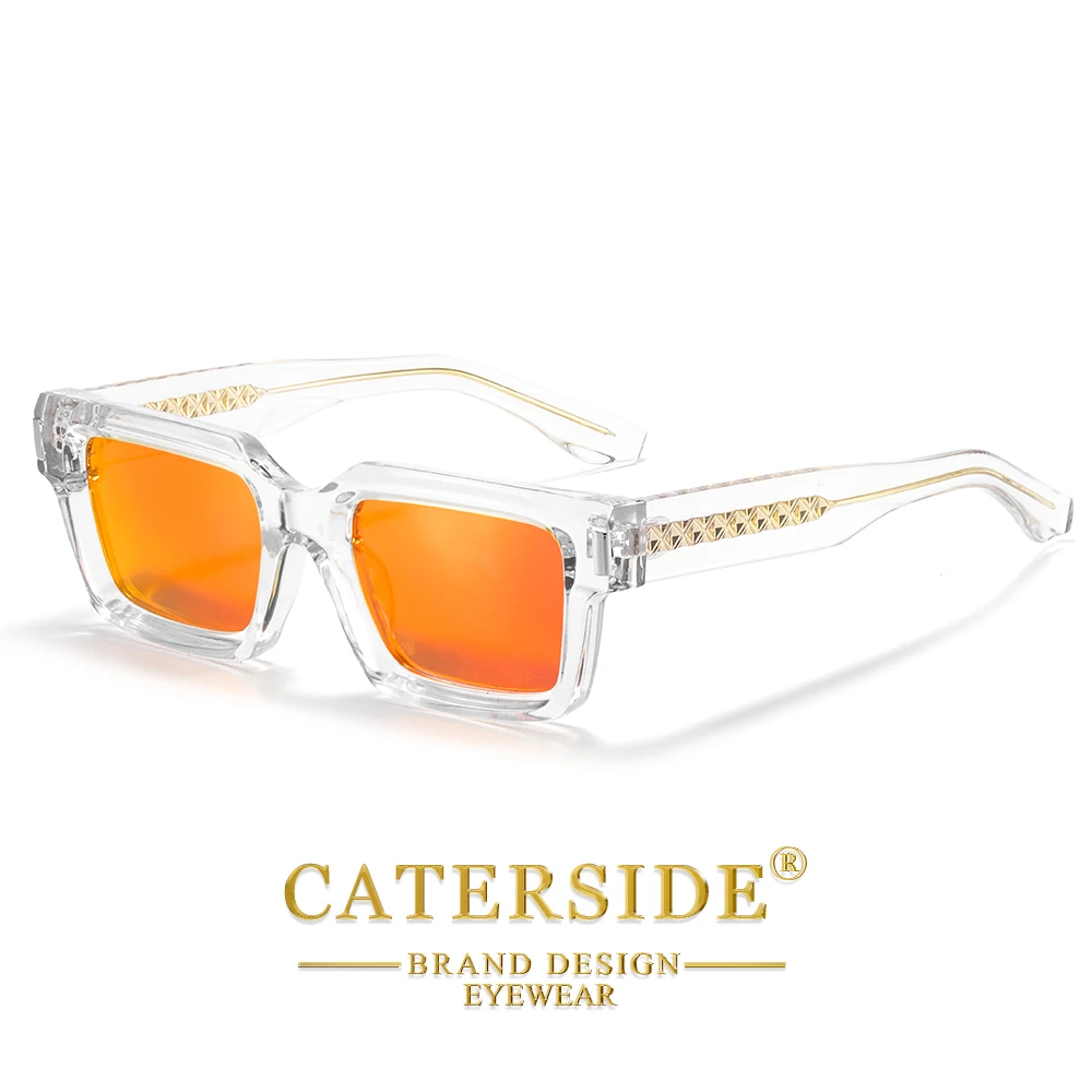 CATERSIDE Neue Retro Herren-Sonnenbrille Hochwertige Quadratische Sonnenbrille mit Dickem Rahmen Damen Outdoor-Reise-Fahrbrille UV400 – Detail 20