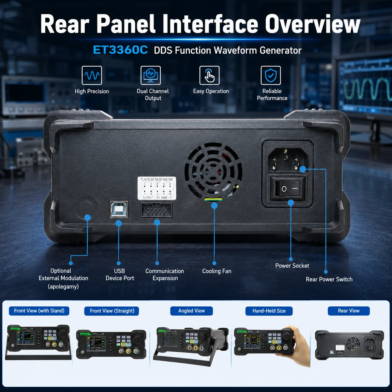 เครื่องทดสอบ East Tester รุ่น - Dual Channel Arbitrary Waveform Function Generator 60Mhz บทวิจารณ์และราคา