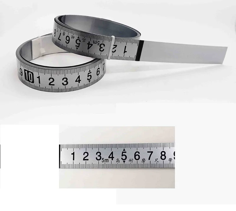 19mm Width Rust-Proof Durable Wear-Resistan Ruler 1-5m Stainless Steel Miter Track Tape Measure Self Adhesive Metric Scale Ruler