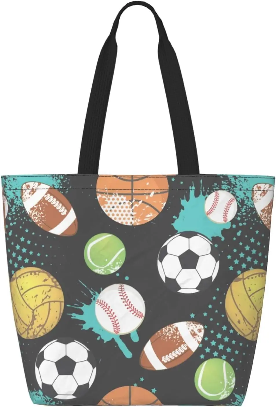 

Сумка-тоут из арамидной бумаги Ball Sport с карманом на молнии, многоразовая сумка для покупок, легкая и водонепроницаемая