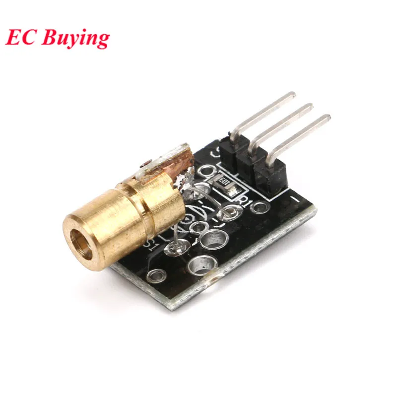 5Pcs/1pc KY-008 650nm Laser Sensor Module 6mm 5V 5mW Red Laser Dot Diode Copper Head for Arduino