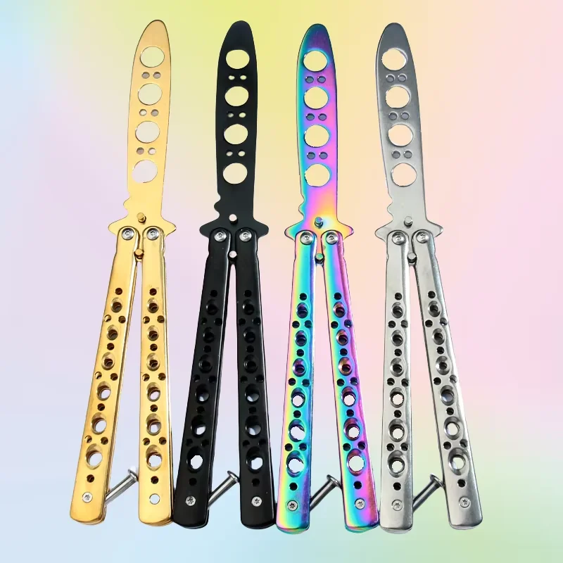 Butterfly Knife Foldable Trainer Portable Stainless Steel Pocket Practice Knife Training Tool For Outdoor Games Folding Knife
