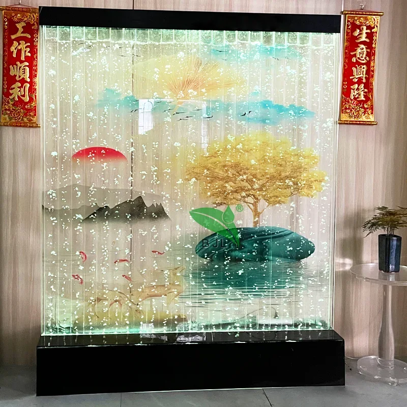 indoor light decoration room divider colorful led acrylic water bubble wall panel screen with pattern background