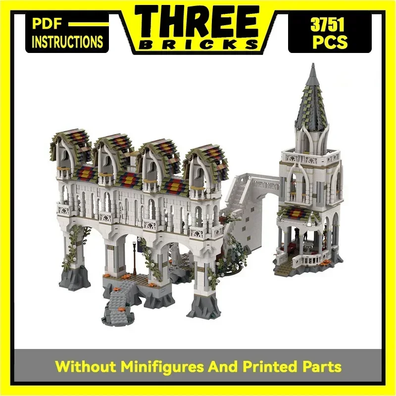 Anéis mágicos modelo de filme moc tijolos de construção rivendell gates tecnologia blocos modulares presentes brinquedos de natal conjuntos diy montagem