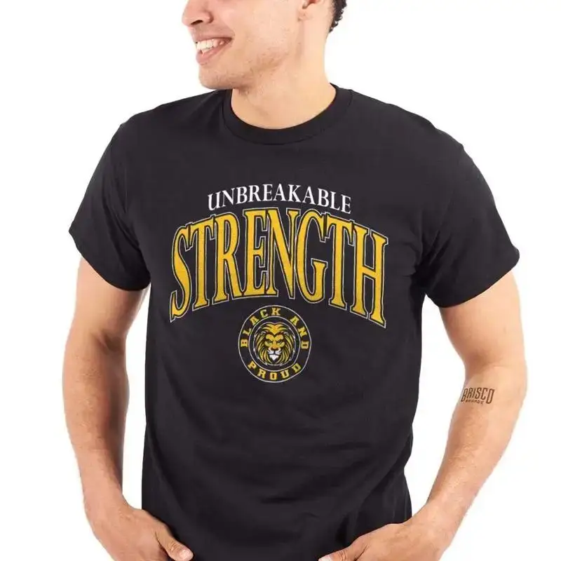 Varsity Unbreakable Strength Black and Proud Womens or Mens Crewneck T Shirt Tee