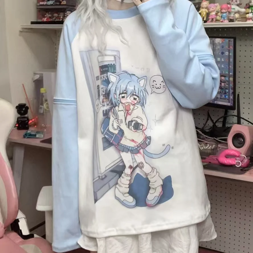 2025, lustige Buchstaben, bedruckte Sweatshirts, Baumwolle, Rundhalsausschnitt, Damen-Winter-Tops, Markendesigner, Vintage, Streetwear, Teenager-Kleidung